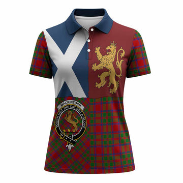 MacKintosh (McKintosh) Crest Tartan Women Polo Shirt with Lion Rampant Saltire Style