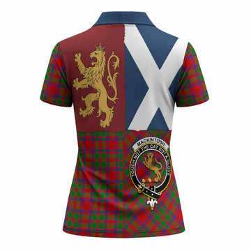 MacKintosh (McKintosh) Crest Tartan Women Polo Shirt with Lion Rampant Saltire Style