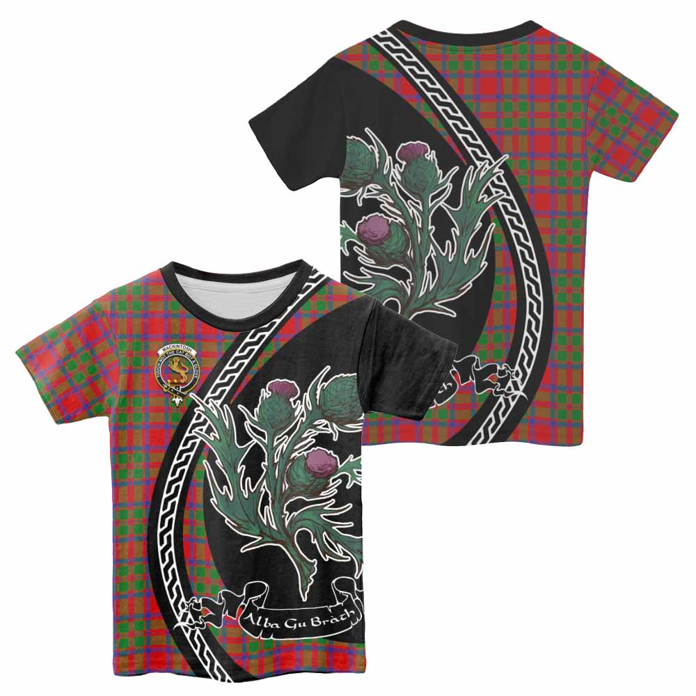 MacKintosh (McKintosh) Family Crest Tartan Kid T-shirt Alba Thistle Inspired - Tartan Vibes Clothing