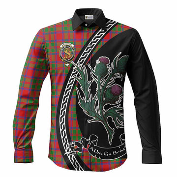 MacKintosh (McKintosh) Family Crest Tartan Long Sleeve Button Shirts Alba Thistle Inspired