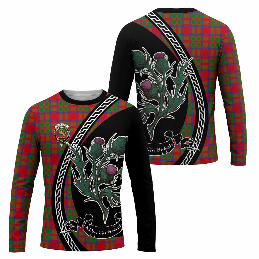 MacKintosh (McKintosh) Family Crest Tartan Long Sleeve T-Shirt Alba Thistle Inspired - Tartan Vibes Clothing