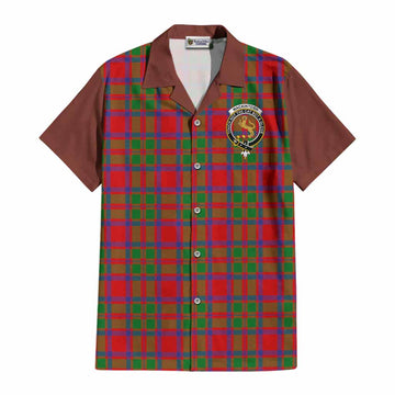 MacKintosh (McKintosh) Tartan Accent Cotton Hawaiian Shirt with Family Crest