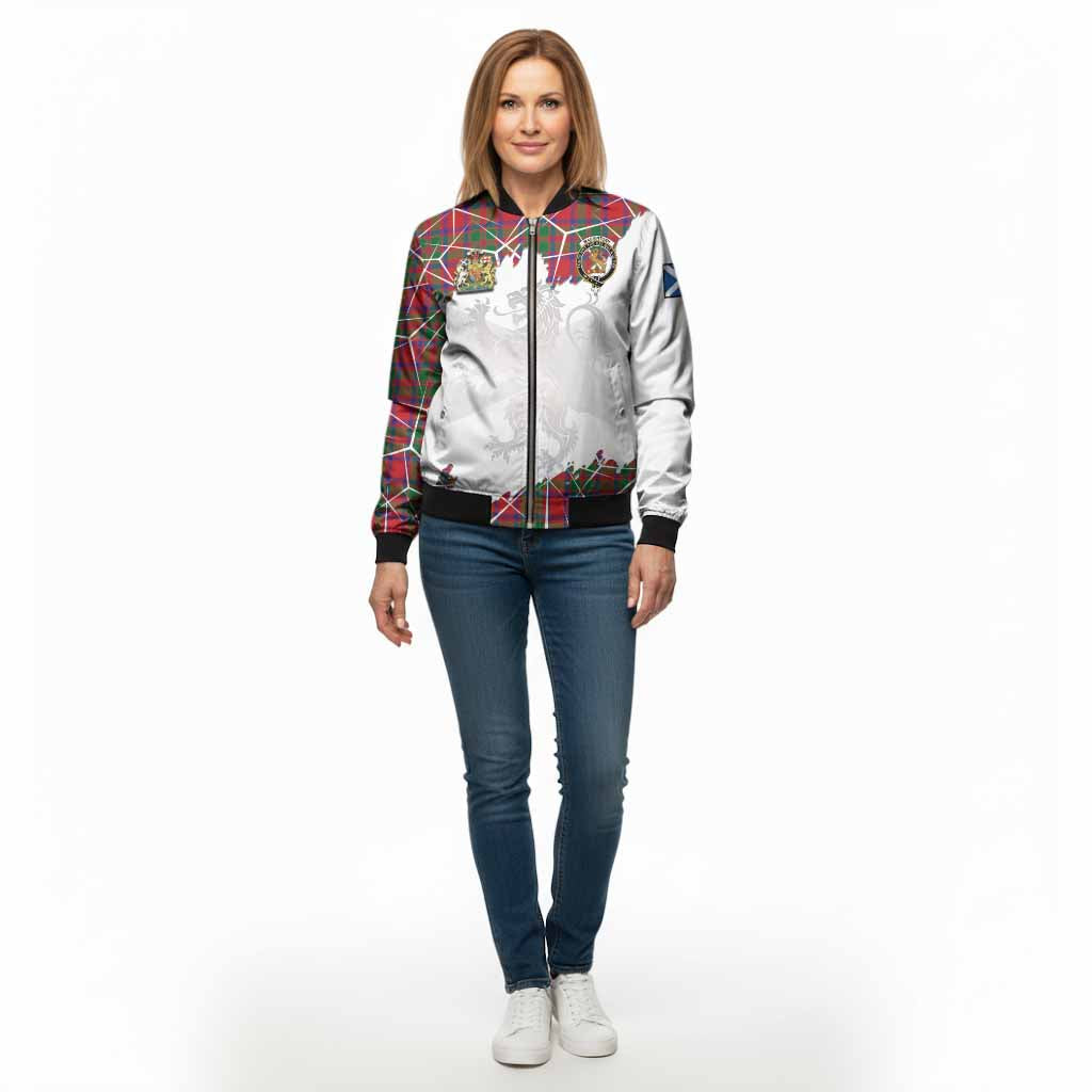 MacKintosh (McKintosh) Tartan Bomber Jacket with Family Crest and Lion Rampant Grunge Style