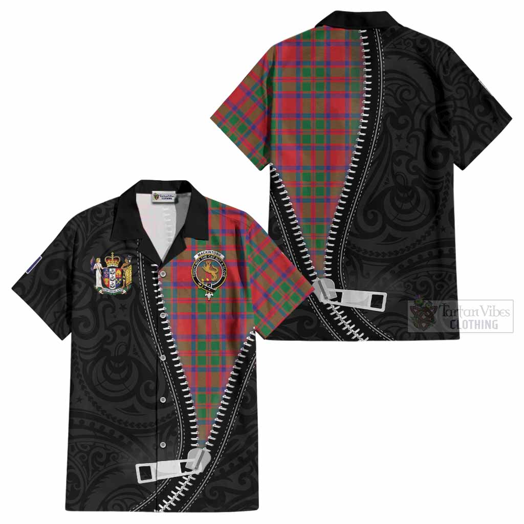 MacKintosh (McKintosh) Tartan Cotton Hawaiian Shirt New Zealand Pattern Unique Zipper Stylized