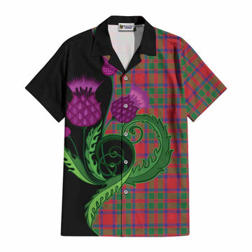 MacKintosh (McKintosh) Tartan Cotton Hawaiian Shirt Traditional Scottish Thistle
