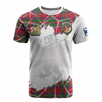 MacKintosh (McKintosh) Tartan Cotton T-shirt with Family Crest and Lion Rampant Grunge Style