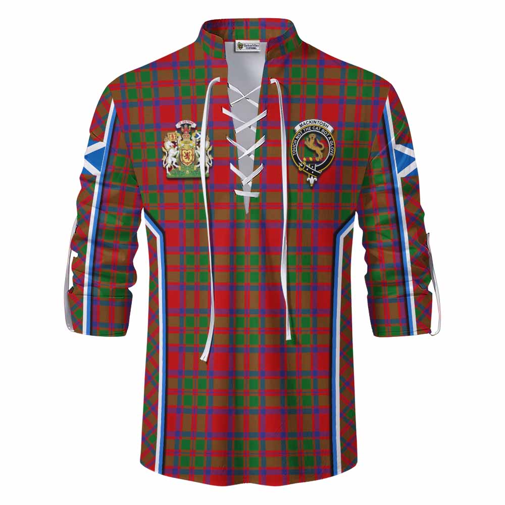 MacKintosh (McKintosh) Tartan Crest Ghillie Kilt Shirt Scotland Coat of Arm Flag Style - Tartan Vibes Clothing