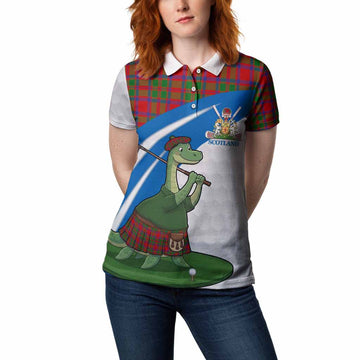 MacKintosh (McKintosh) Tartan Crest Golf Nessie Women Polo Shirt Loch Ness Monster Sporty Style