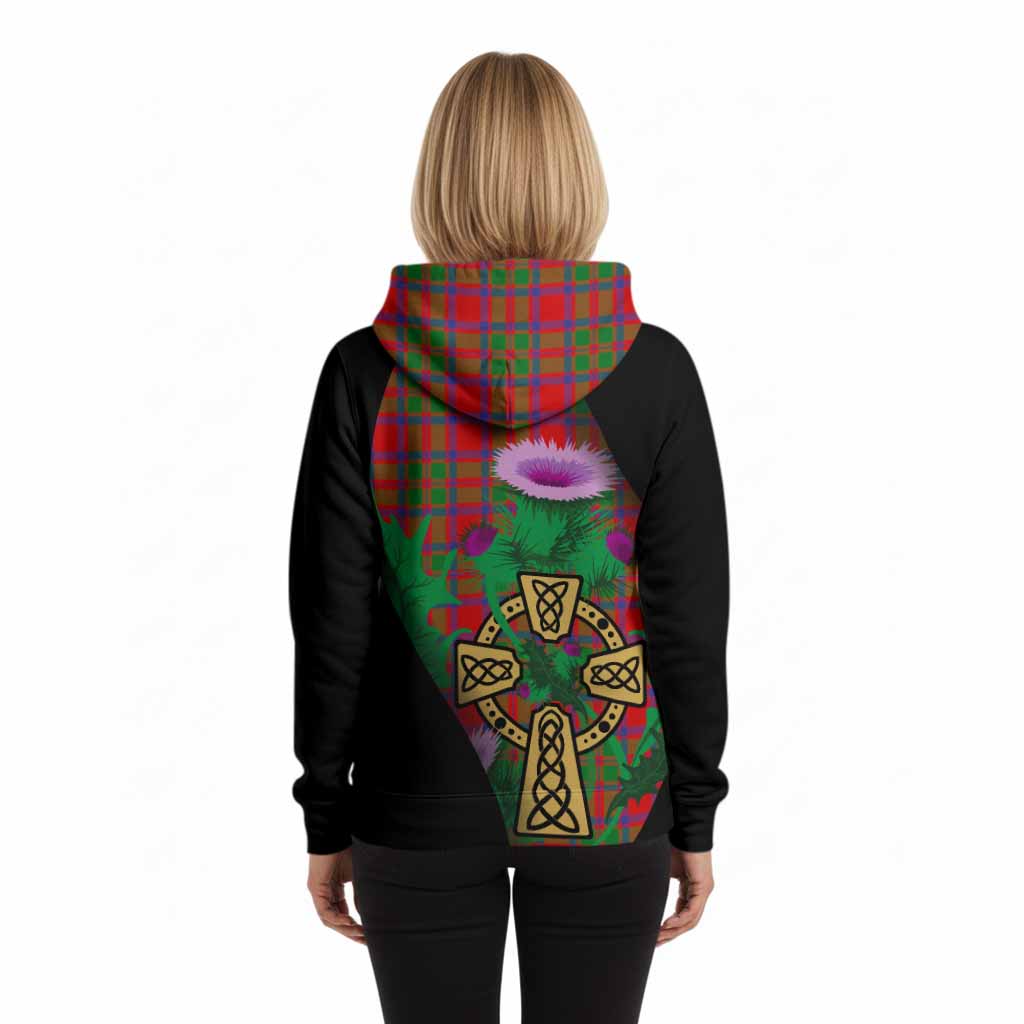 MacKintosh (McKintosh) Tartan Crest Hoodie Celtic Cross Thistle Flowers