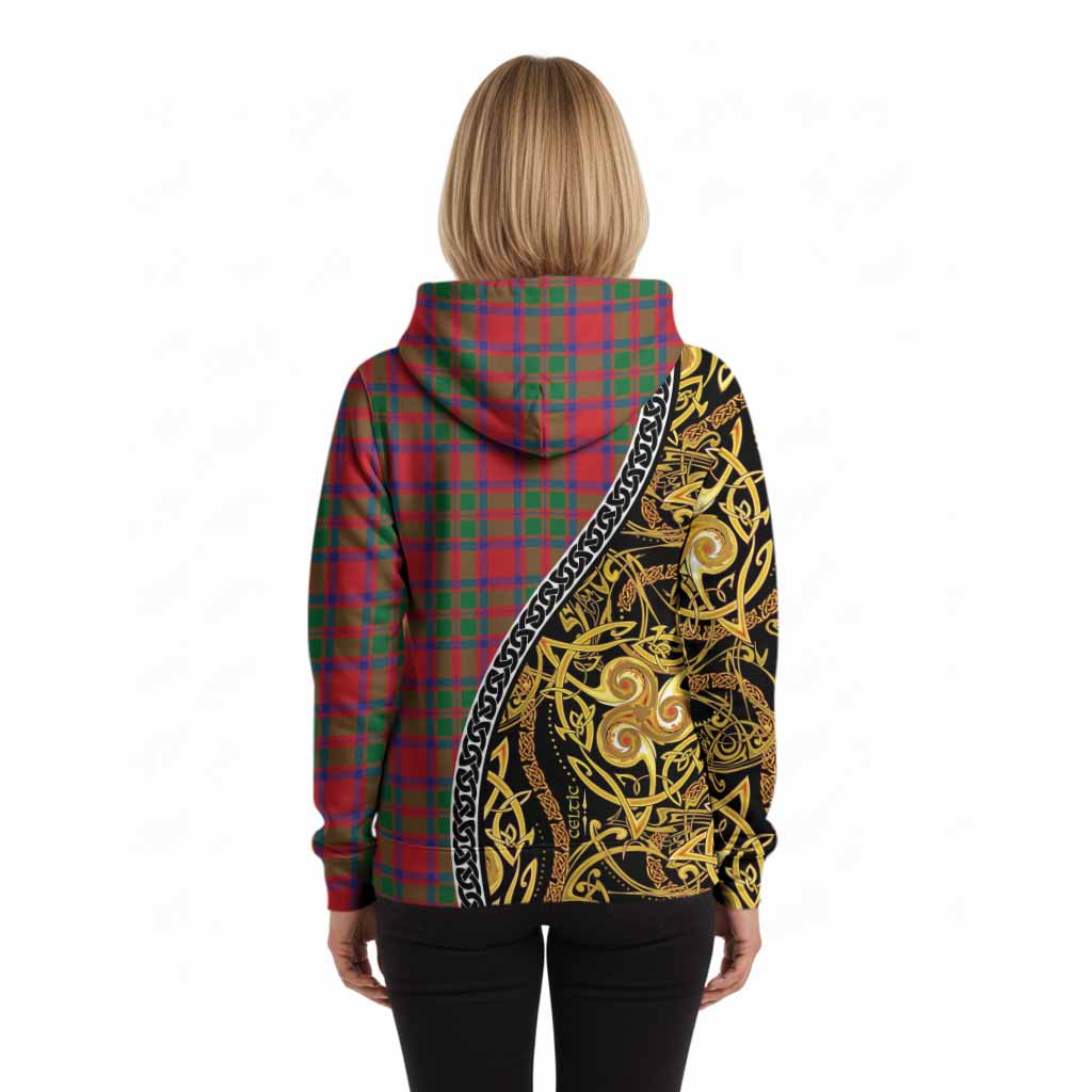 MacKintosh (McKintosh) Tartan Crest Hoodie Celtic Knot and Triple Trickle Spiral Symbols