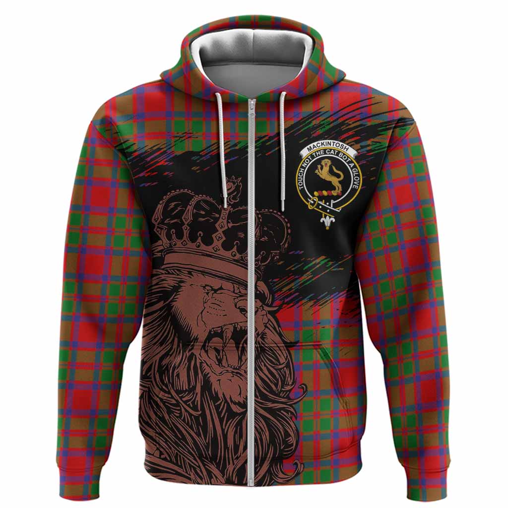 MacKintosh (McKintosh) Tartan Crest Hoodie Crowned Lion Heritage Style