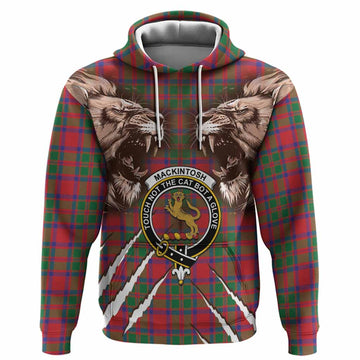 MacKintosh (McKintosh) Tartan Crest Hoodie Ferocious Lion Style