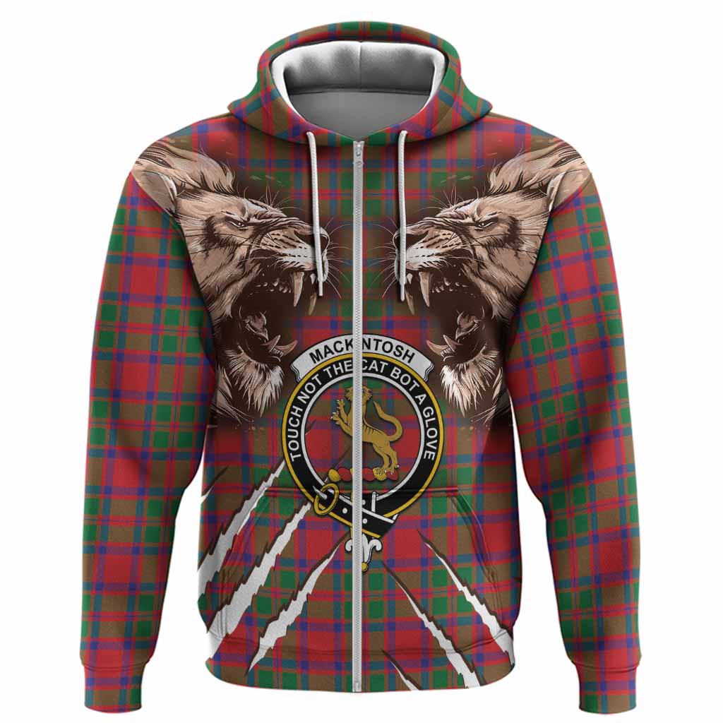 MacKintosh (McKintosh) Tartan Crest Hoodie Ferocious Lion Style