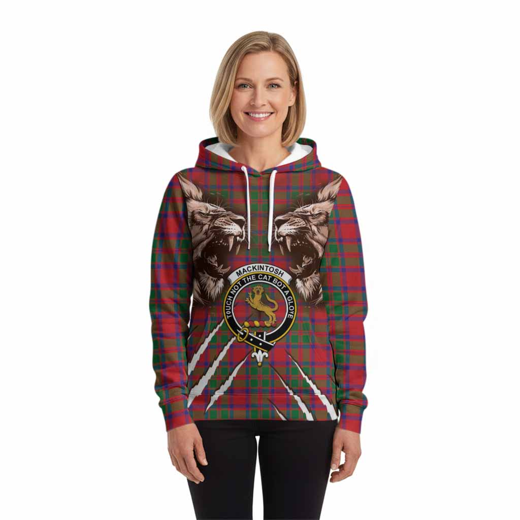 MacKintosh (McKintosh) Tartan Crest Hoodie Ferocious Lion Style