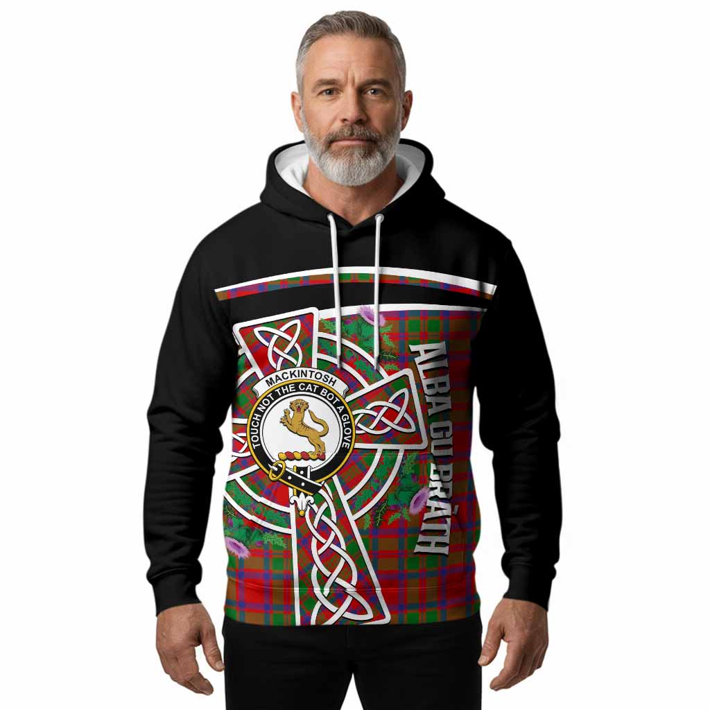 MacKintosh (McKintosh) Tartan Crest Hoodie Scottish Thistle Celtic Cross Alba Gu Brath