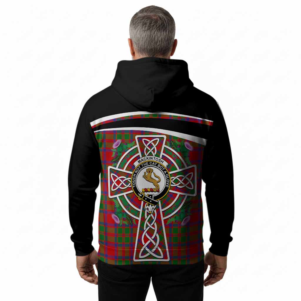 MacKintosh (McKintosh) Tartan Crest Hoodie Scottish Thistle Celtic Cross Alba Gu Brath