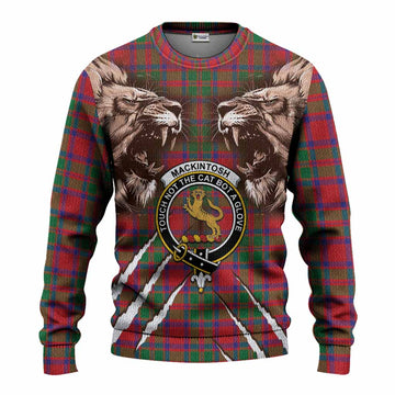 MacKintosh (McKintosh) Tartan Crest Knitted Sweater Ferocious Lion Style