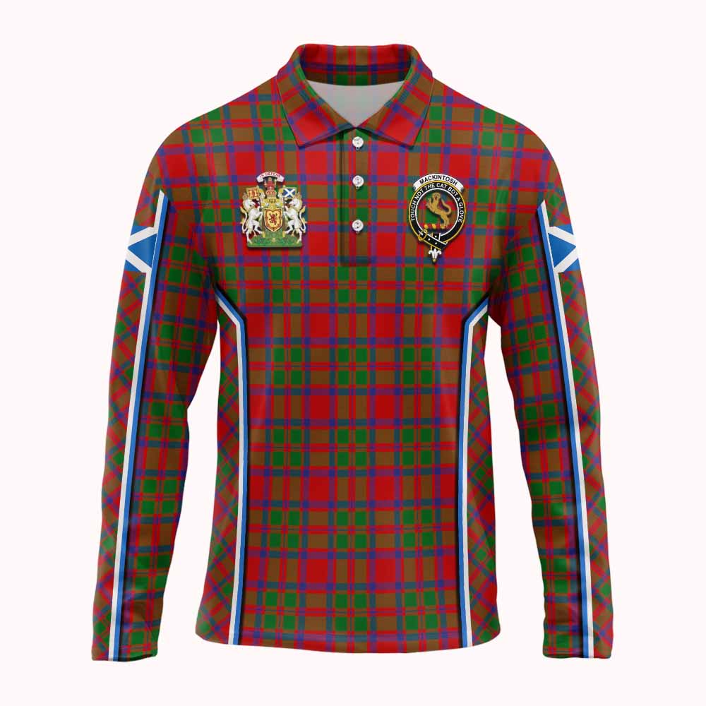 MacKintosh (McKintosh) Tartan Crest Long Sleeve Polo Shirt Scotland Coat of Arm Flag Style - Tartan Vibes Clothing