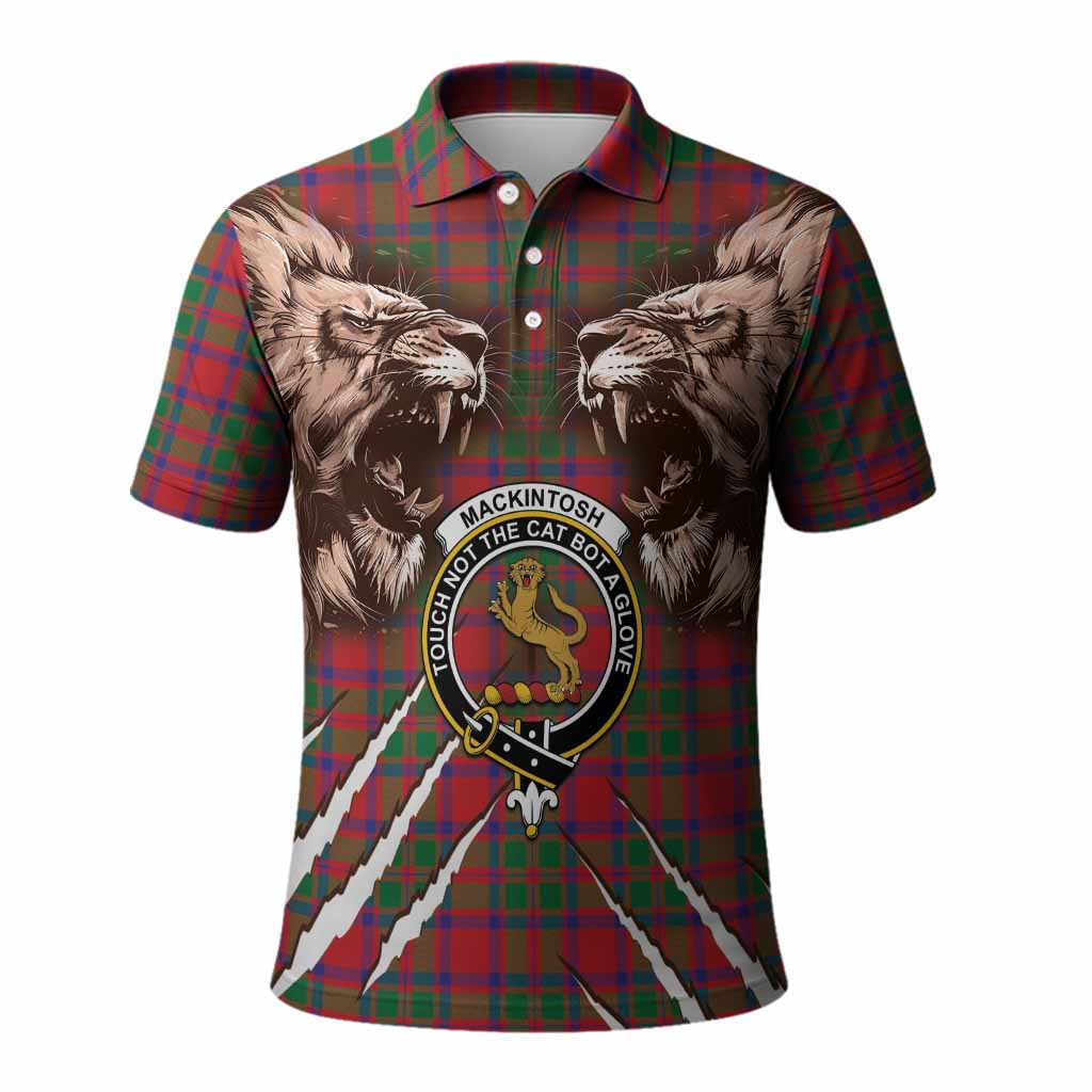 MacKintosh (McKintosh) Tartan Crest Polo Shirt Ferocious Lion Style