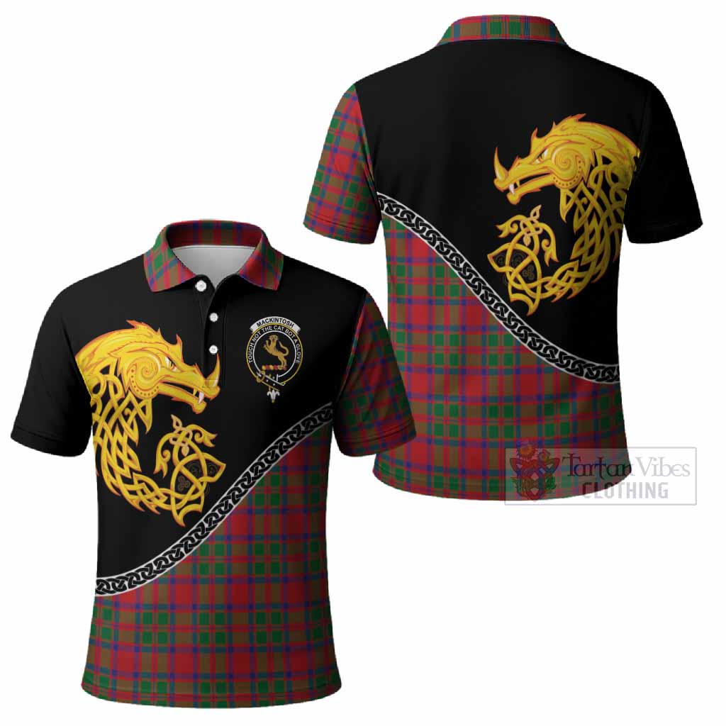 MacKintosh (McKintosh) Tartan Crest Polo Shirt Legendary Dragon Knot Half Style