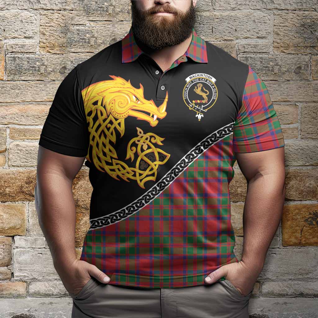 MacKintosh (McKintosh) Tartan Crest Polo Shirt Legendary Dragon Knot Half Style