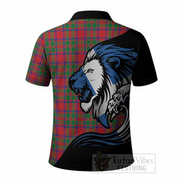 MacKintosh (McKintosh) Tartan Crest Polo Shirt Scottish Golden Lions Wave Flow