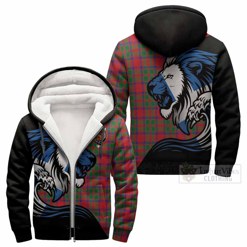 MacKintosh (McKintosh) Tartan Crest Sherpa Hoodie Scottish Golden Lions Wave Flow