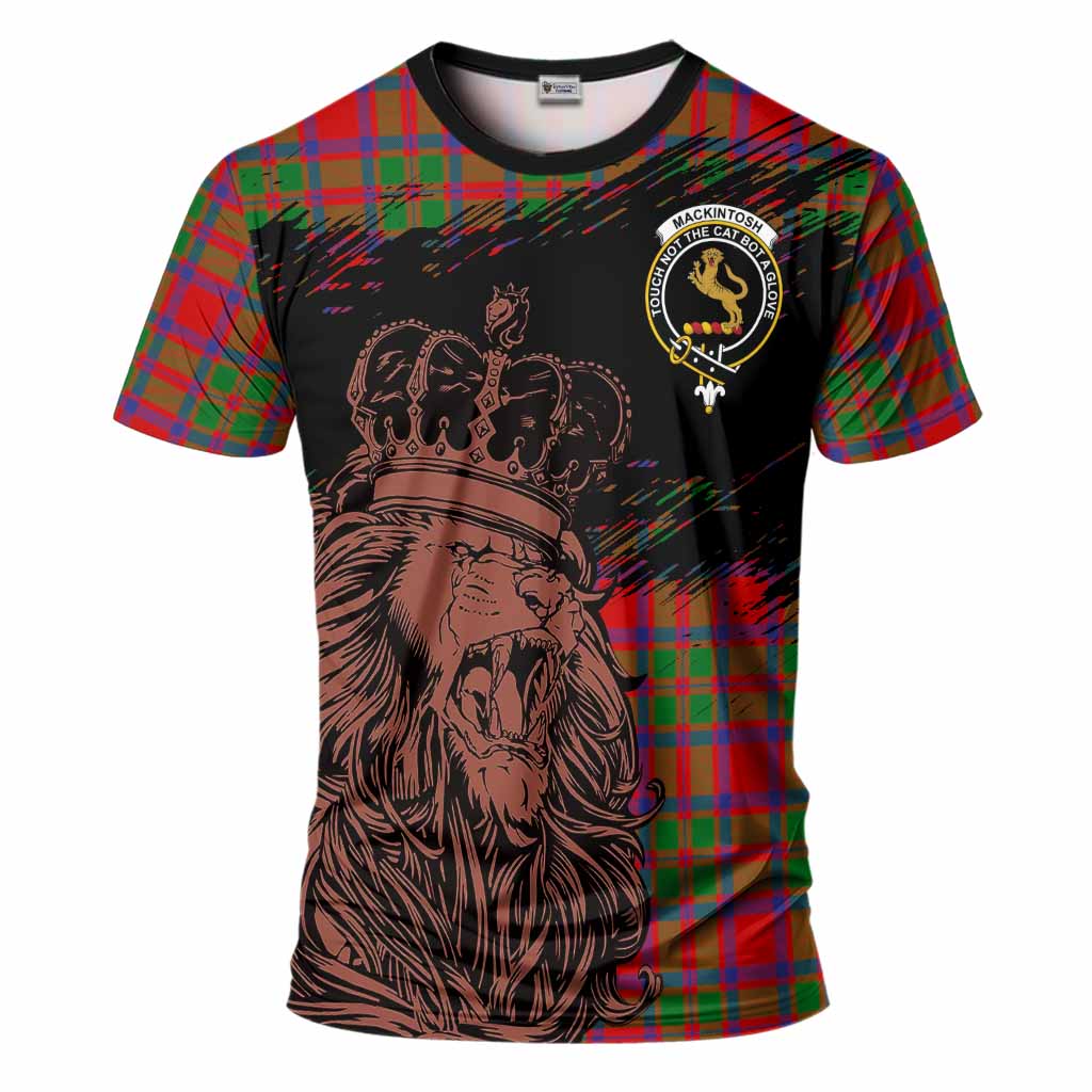 MacKintosh (McKintosh) Tartan Crest T-Shirt Crowned Lion Heritage Style
