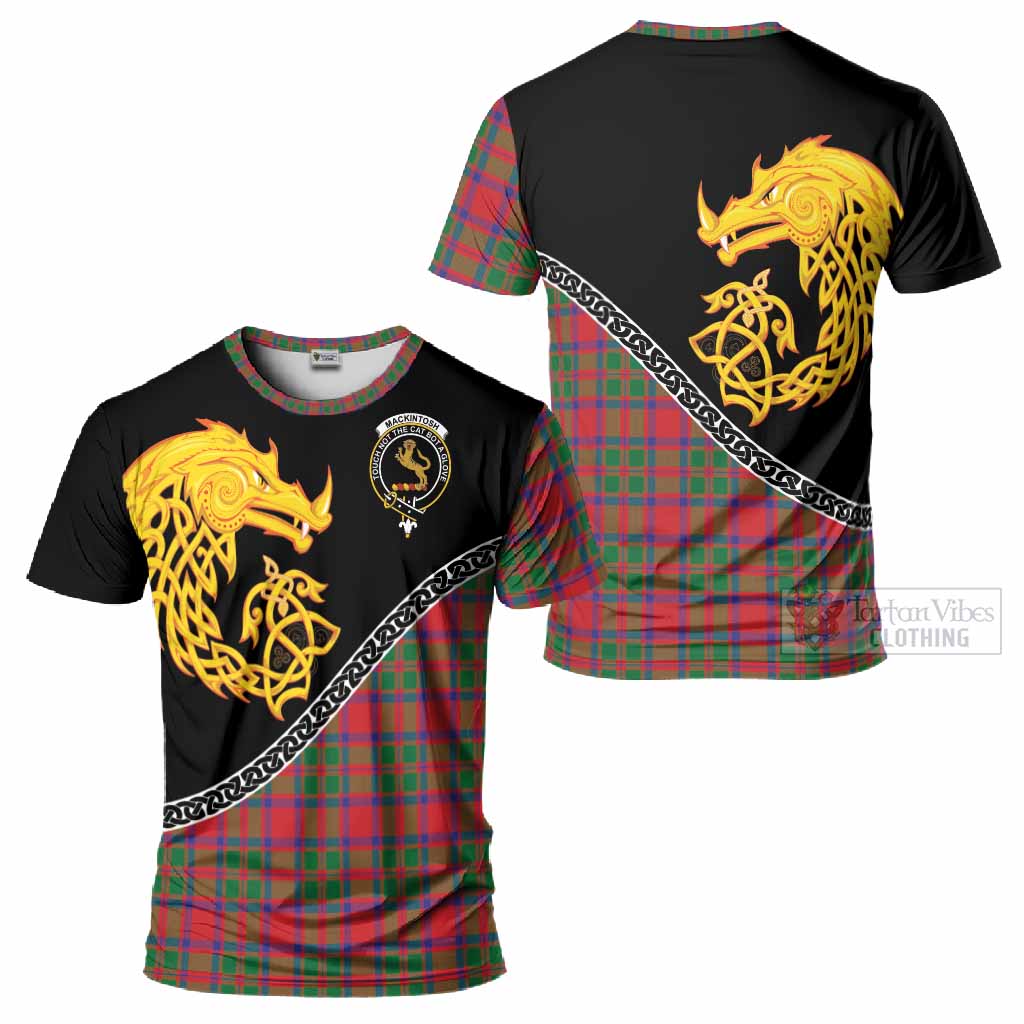 MacKintosh (McKintosh) Tartan Crest T-Shirt Legendary Dragon Knot Half Style