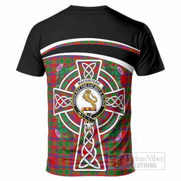 MacKintosh (McKintosh) Tartan Crest T-Shirt Scottish Thistle Celtic Cross Alba Gu Brath