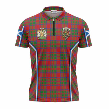 MacKintosh (McKintosh) Tartan Crest Zipper Polo Shirt Scotland Coat of Arm Flag Style