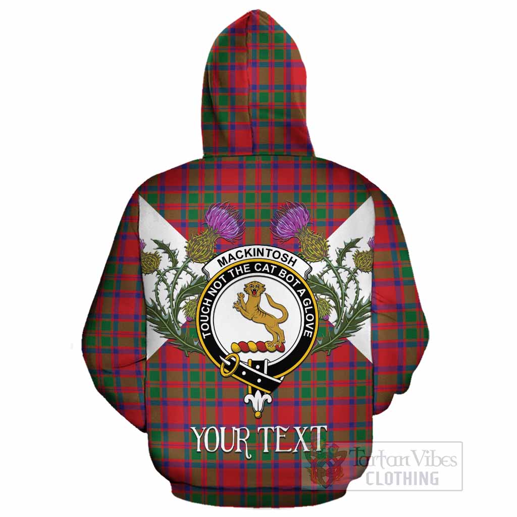 MacKintosh (McKintosh) Tartan Family Crest Cotton Hoodie Scottish Burns Night Thistle Floral