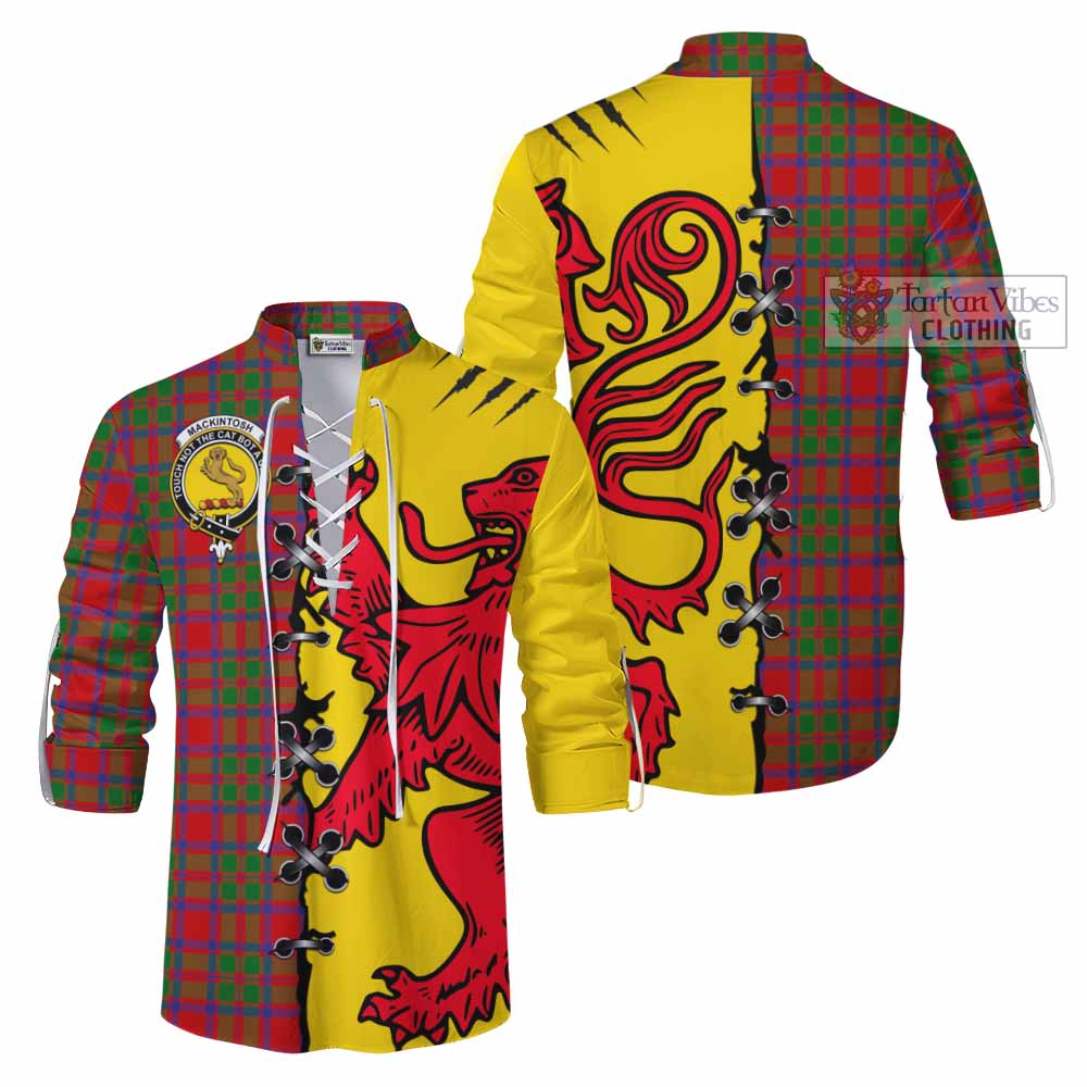 MacKintosh (McKintosh) Tartan Family Crest Ghillie Kilt Shirt Lion Rampant Honor - Tartan Vibes Clothing