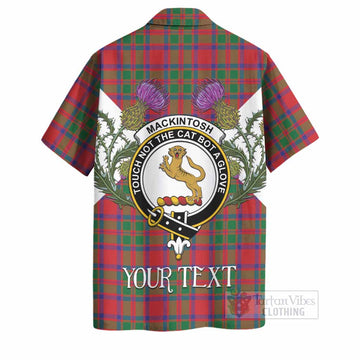 MacKintosh (McKintosh) Tartan Family Crest Hawaiian Shirt Scottish Burns Night Thistle Floral