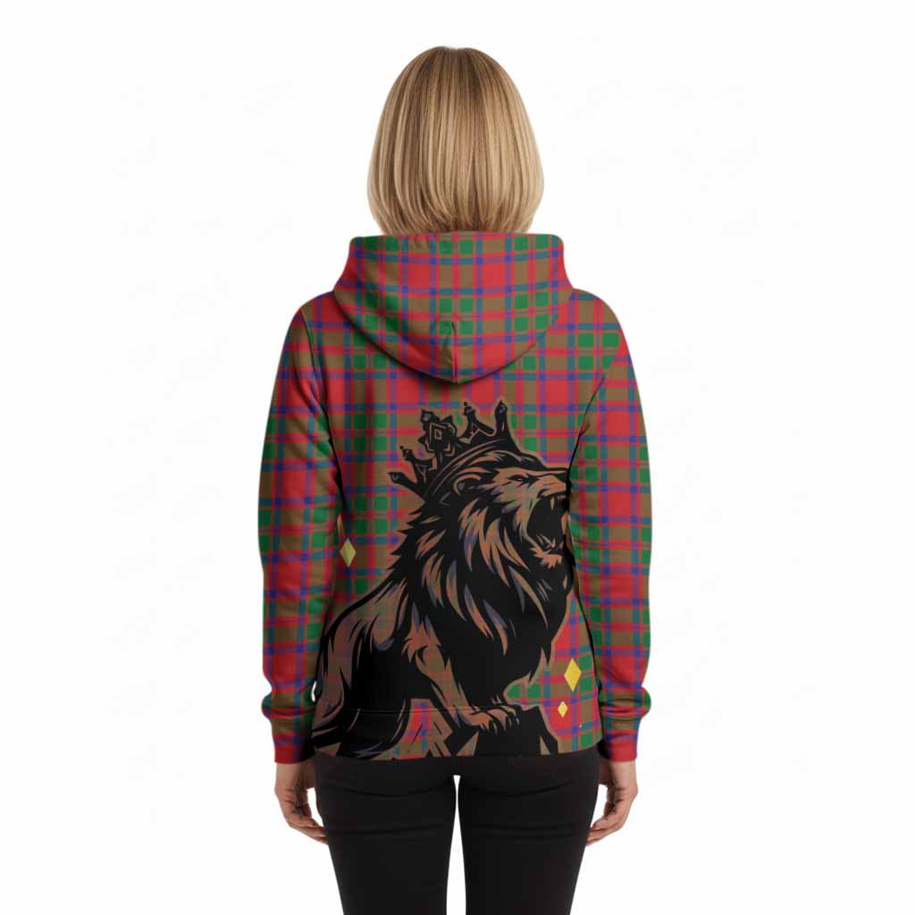 MacKintosh (McKintosh) Tartan Family Crest Hoodie Crowned Lion Roaring