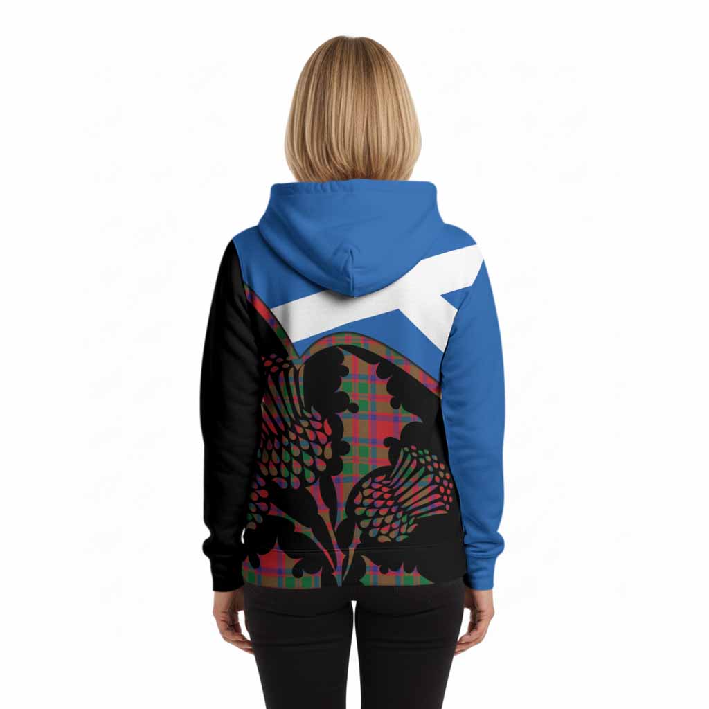 MacKintosh (McKintosh) Tartan Family Crest Hoodie Scotland Thistle Floral Flag Style