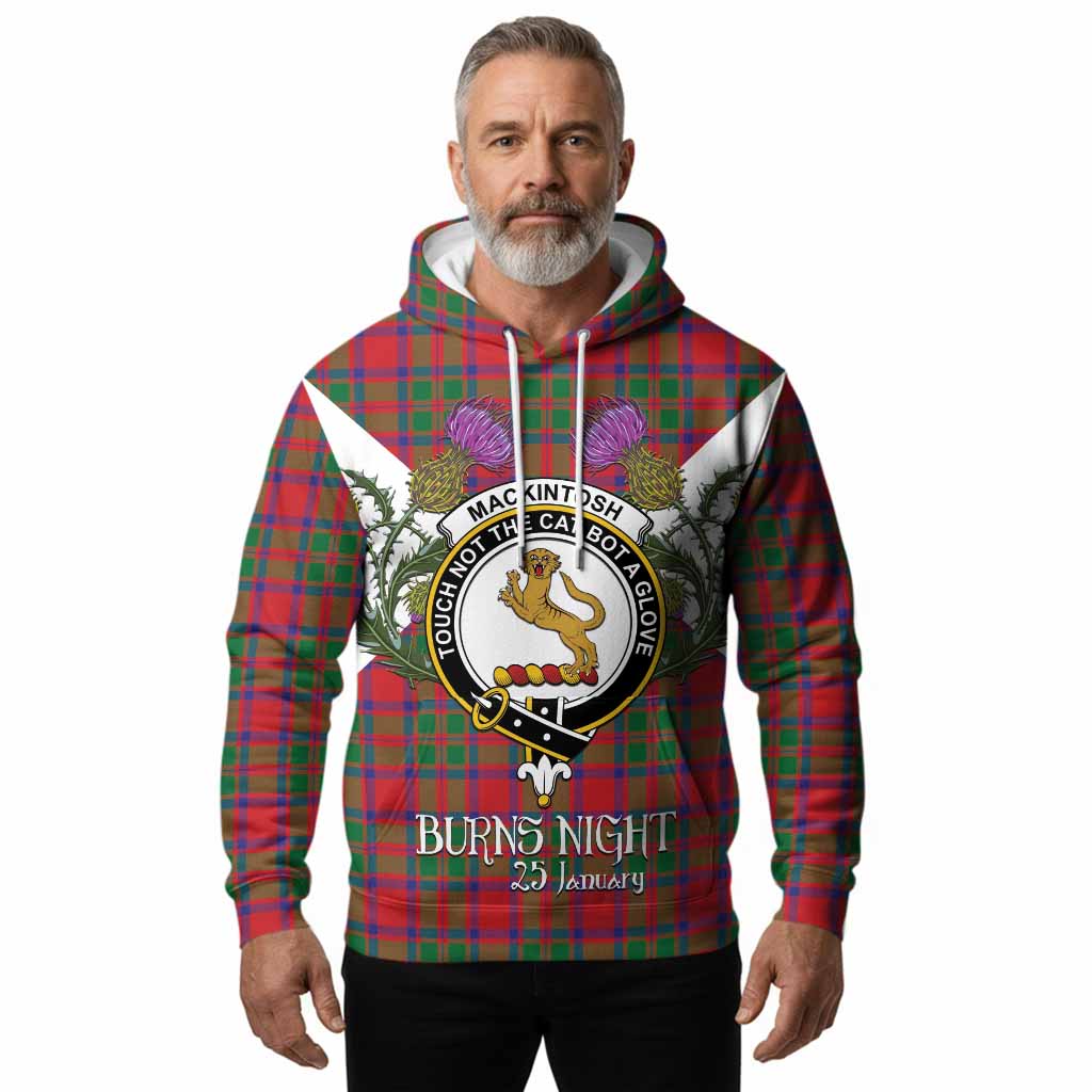 MacKintosh (McKintosh) Tartan Family Crest Hoodie Scottish Burns Night Thistle Floral