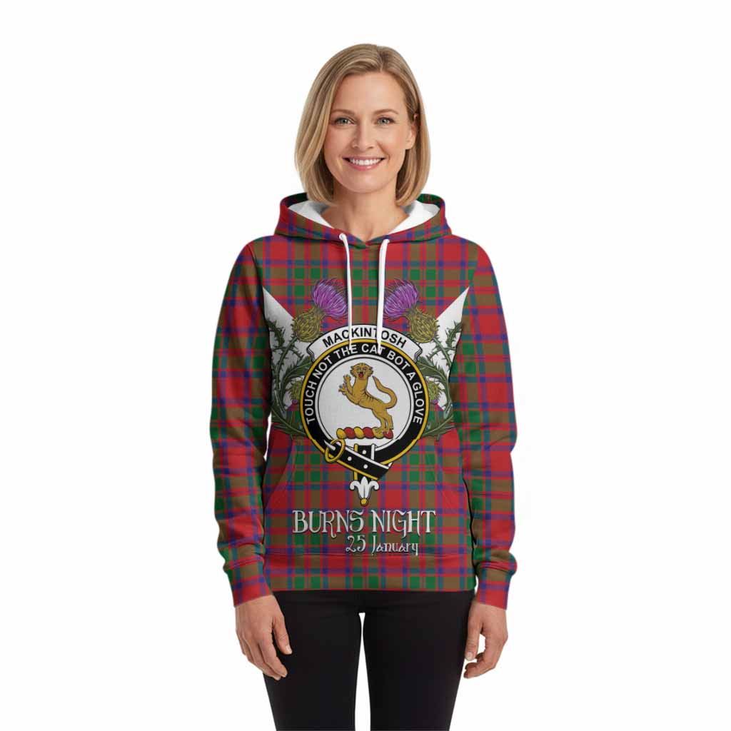 MacKintosh (McKintosh) Tartan Family Crest Hoodie Scottish Burns Night Thistle Floral