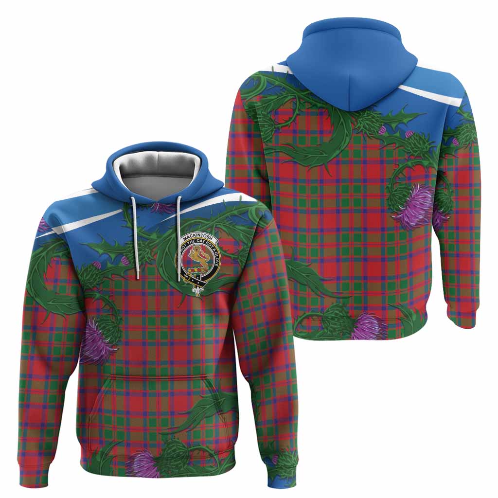 MacKintosh (McKintosh) Tartan Family Crest Hoodie Thistle in Minimalism