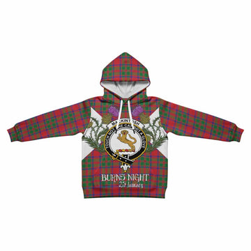 MacKintosh (McKintosh) Tartan Family Crest Kid Hoodie Scottish Burns Night Thistle Floral