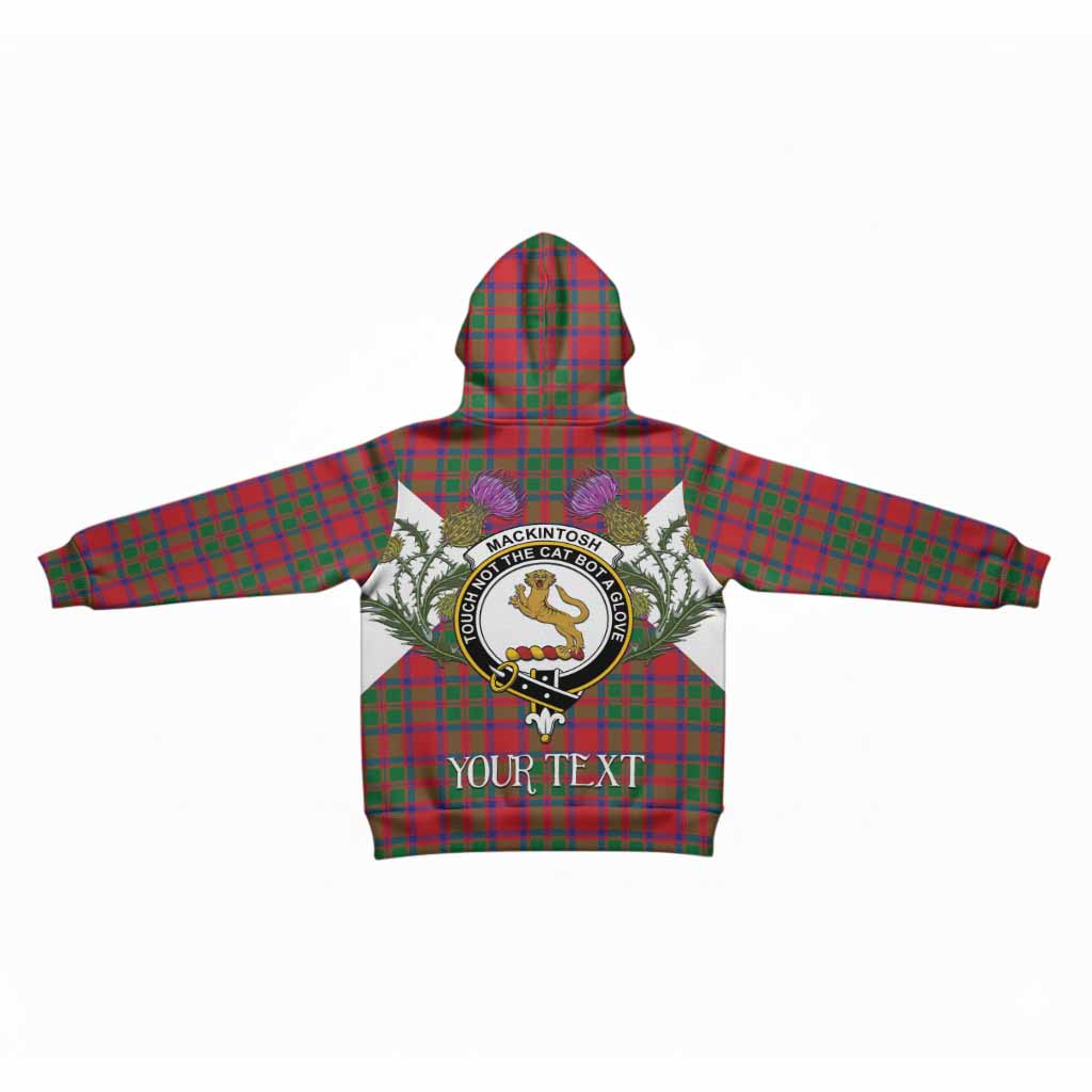 MacKintosh (McKintosh) Tartan Family Crest Kid Hoodie Scottish Burns Night Thistle Floral