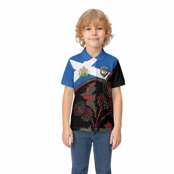 MacKintosh (McKintosh) Tartan Family Crest Kid Polo Shirt Scotland Thistle Floral Flag Style