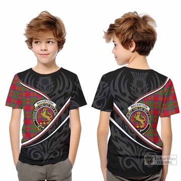 MacKintosh (McKintosh) Tartan Family Crest Kid T-shirt Celtic Scottish Thistle Floral - Tartan Vibes Clothing
