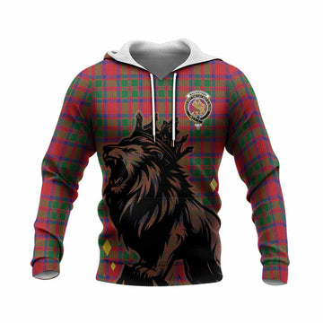 MacKintosh (McKintosh) Tartan Family Crest Knitted Hoodie Crowned Lion Roaring