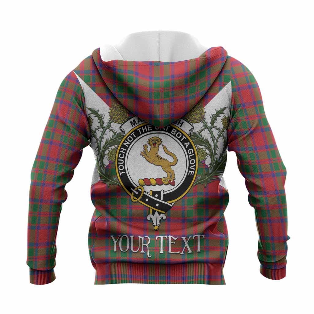 MacKintosh (McKintosh) Tartan Family Crest Knitted Hoodie Scottish Burns Night Thistle Floral