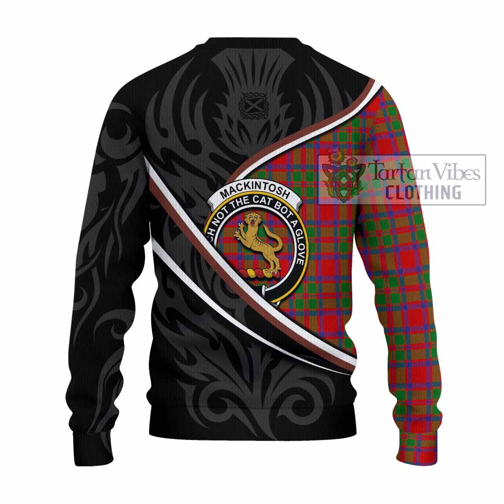 MacKintosh (McKintosh) Tartan Family Crest Knitted Sweater Celtic Scottish Thistle Floral - Tartan Vibes Clothing