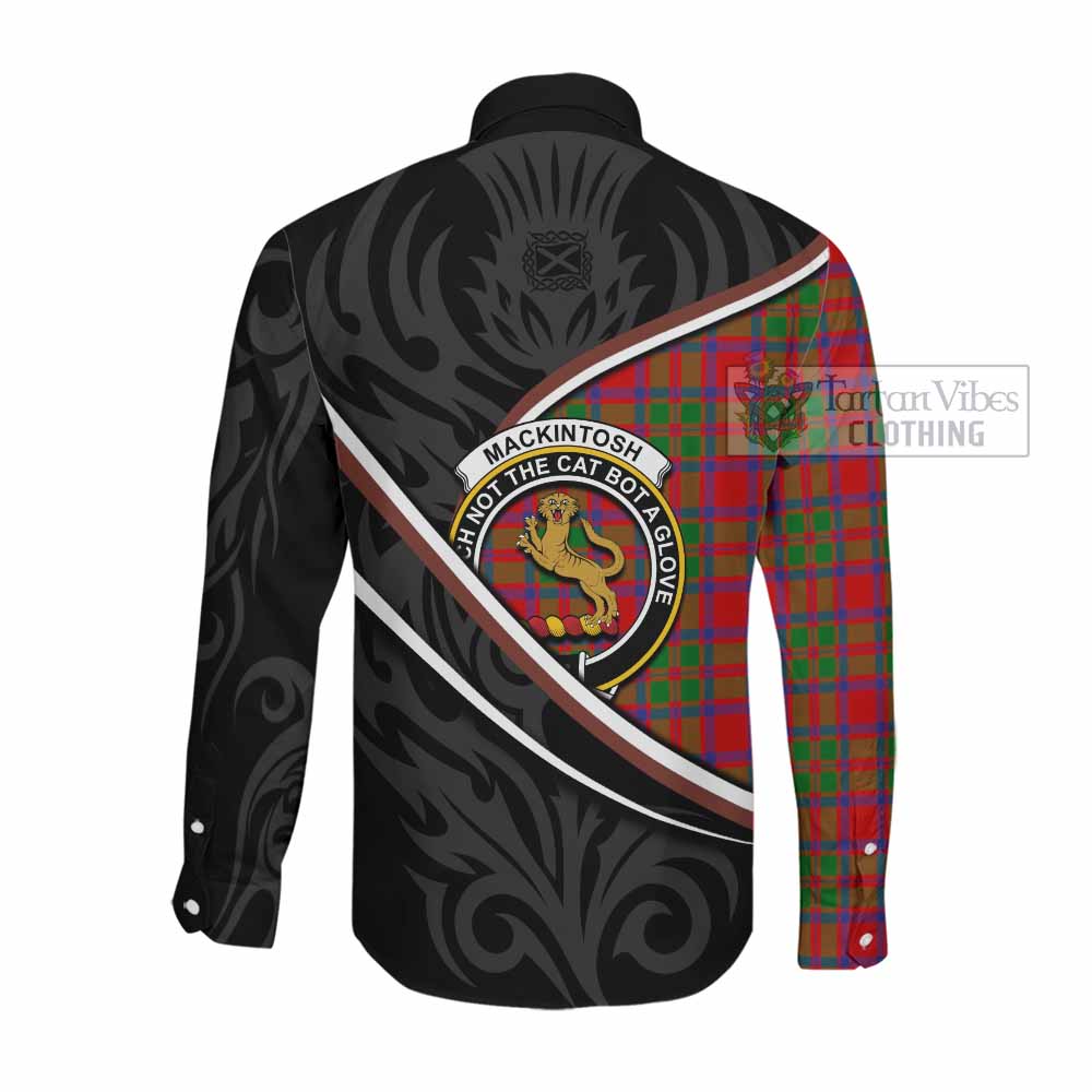 MacKintosh (McKintosh) Tartan Family Crest Long Sleeve Button Shirts Celtic Scottish Thistle Floral - Tartan Vibes Clothing