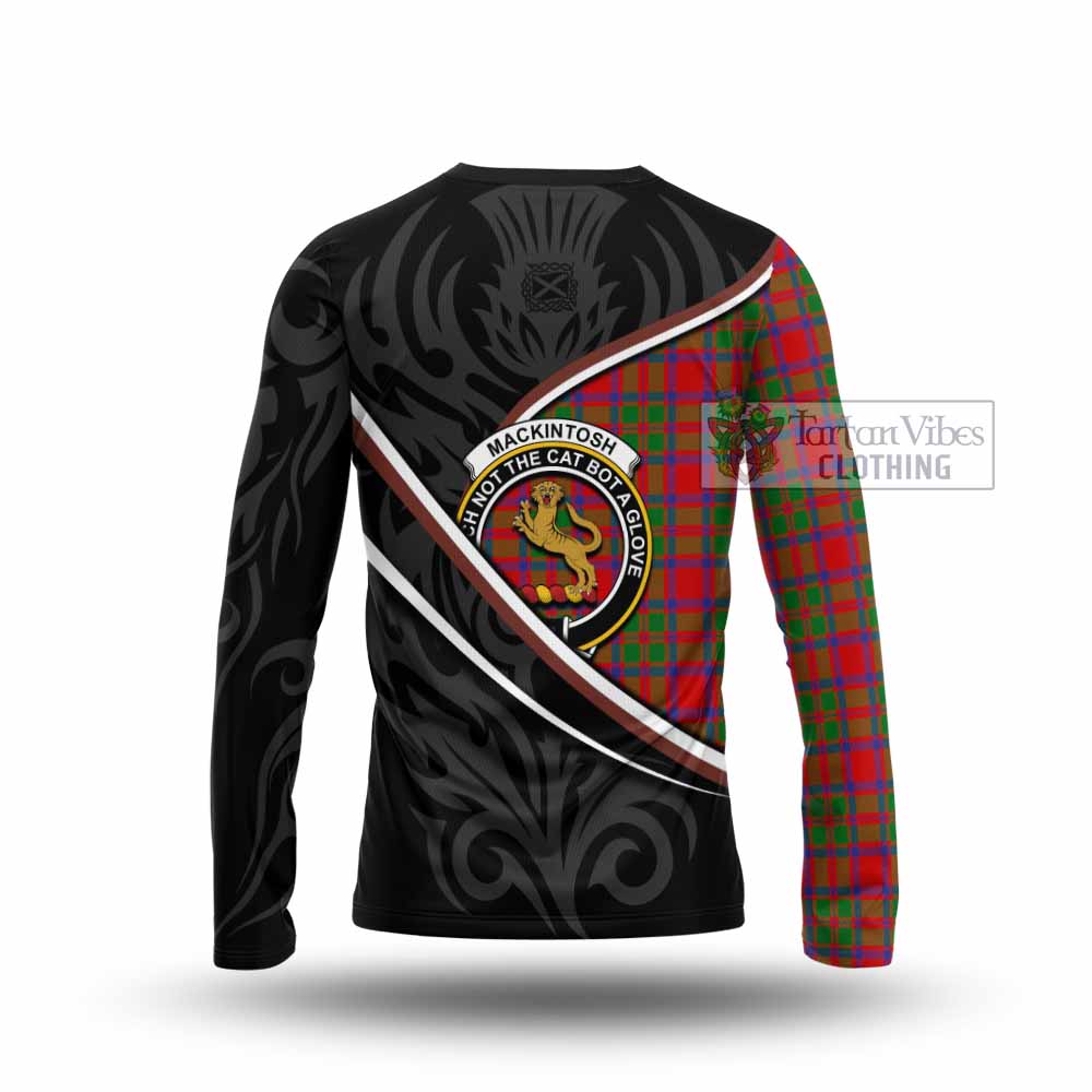 MacKintosh (McKintosh) Tartan Family Crest Long Sleeve T-Shirt Celtic Scottish Thistle Floral - Tartan Vibes Clothing