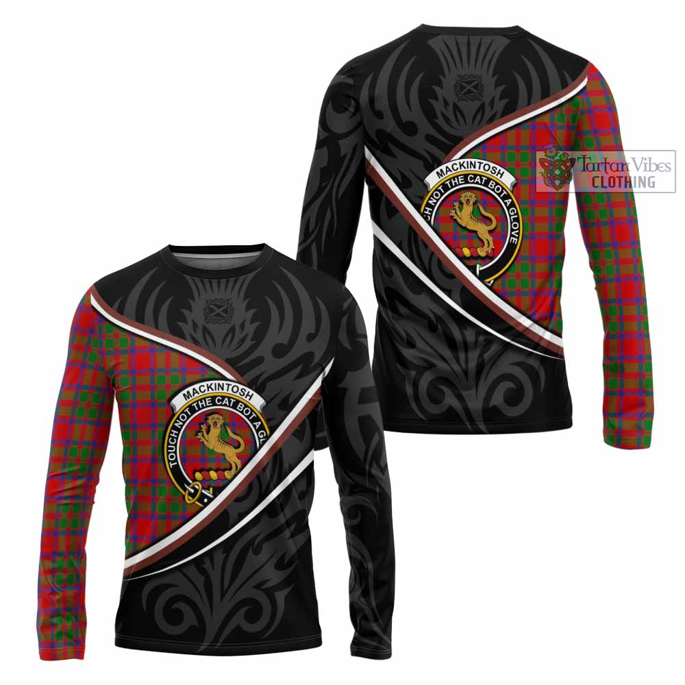 MacKintosh (McKintosh) Tartan Family Crest Long Sleeve T-Shirt Celtic Scottish Thistle Floral - Tartan Vibes Clothing