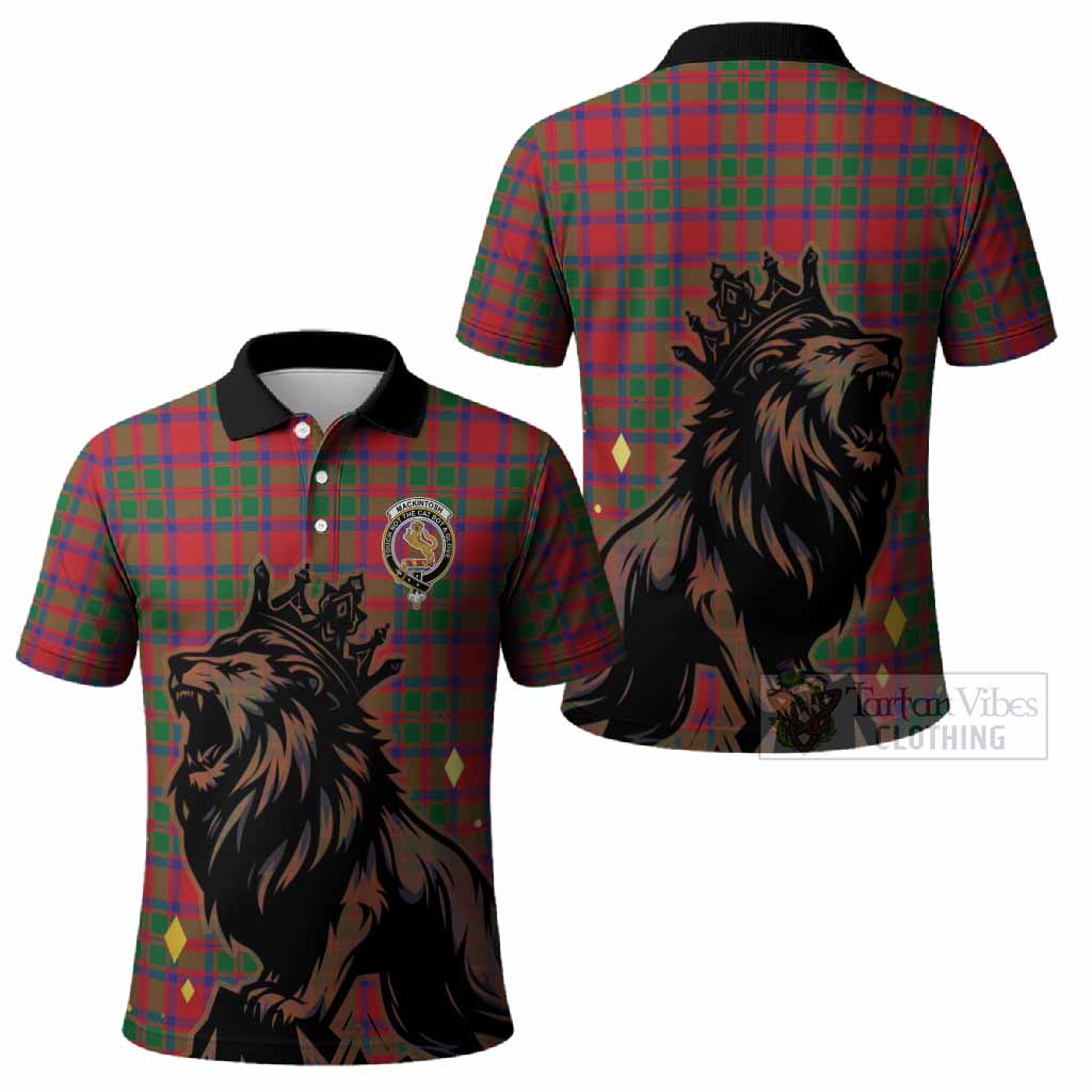 MacKintosh (McKintosh) Tartan Family Crest Polo Shirt Crowned Lion Roaring